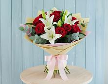 Букет цветов из:  Лилии и Розы #REPLACE_PRED# Кысыл-Сыре