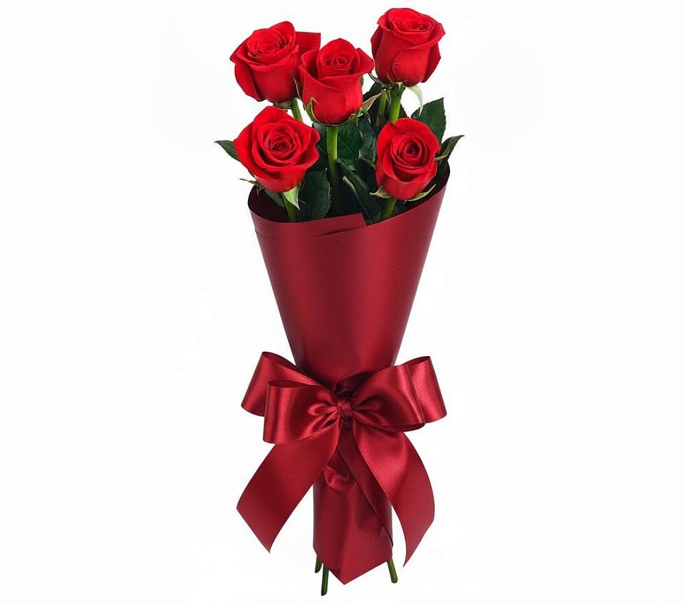 Букет 5 Красных роз Эдлесс Лав в Кысыл-Сыре
