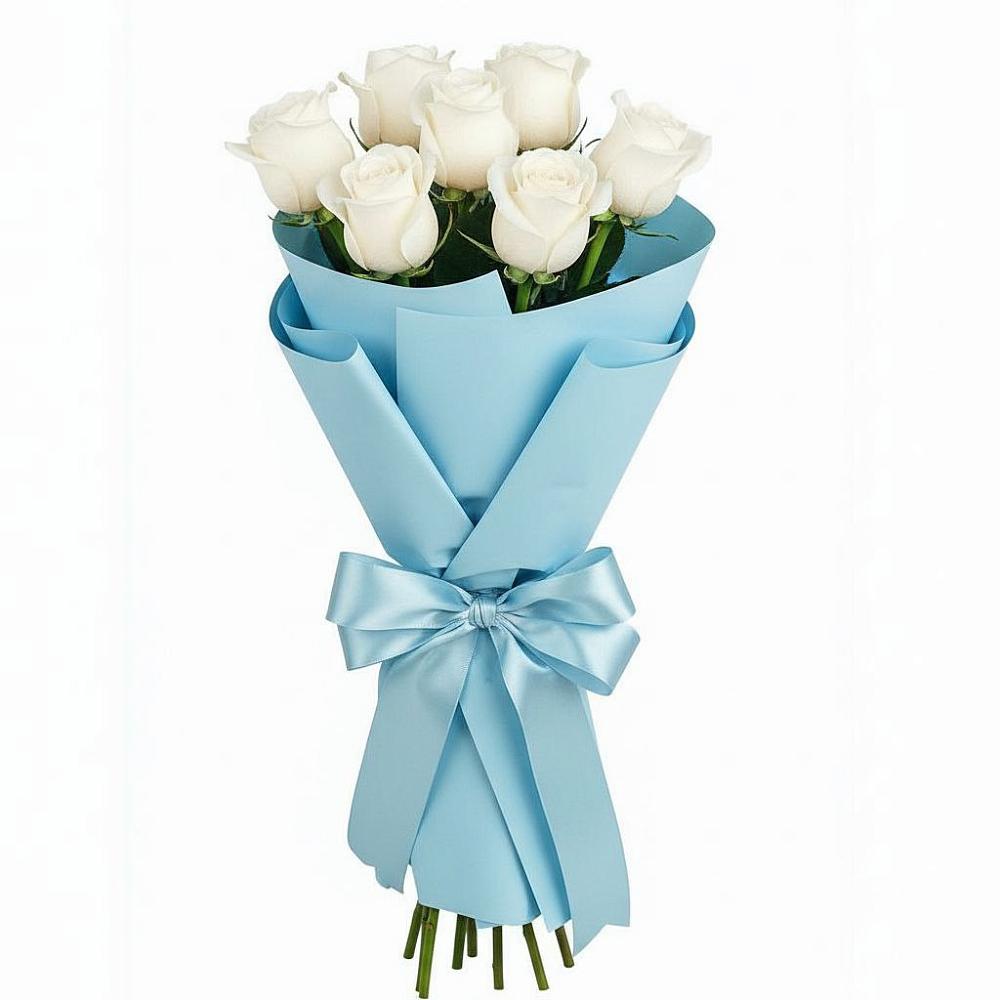 Букет 7 белых роз Проуд в Кысыл-Сыре