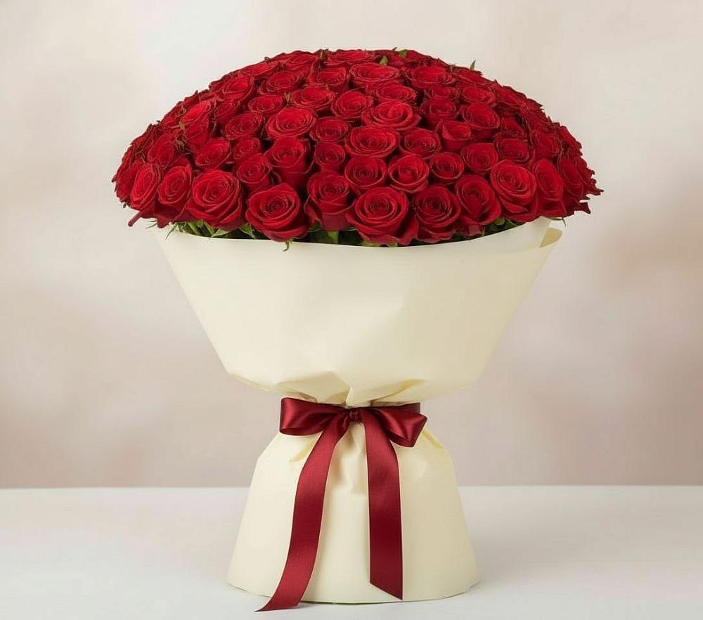 Букет 101 Красная роза Милано в Кысыл-Сыре