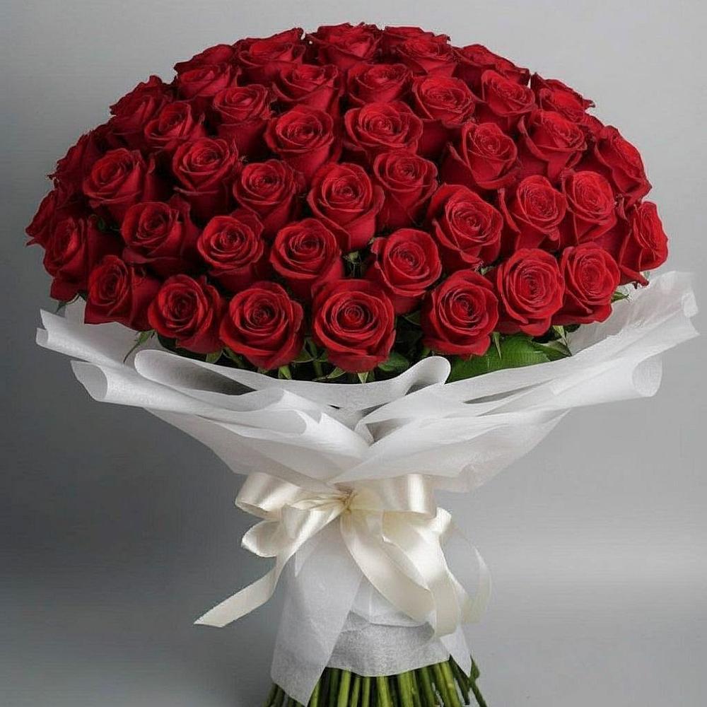Букет 101 Красная роза Блэк Мэджик в Кысыл-Сыре