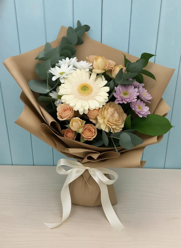 Букет цветов из: Герберы и Хризантемы в Кысыл-Сыре