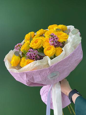 Букет Кустовые желтые розы в Кысыл-Сыре