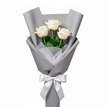 Букет 3 белые розы #REPLACE_PRED# Кысыл-Сыре