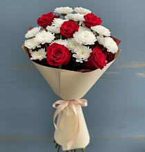 Букет цветов из:  Розы и Хризантемы в Кысыл-Сыре