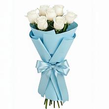 Букет 7 белых роз Проуд в Кысыл-Сыре