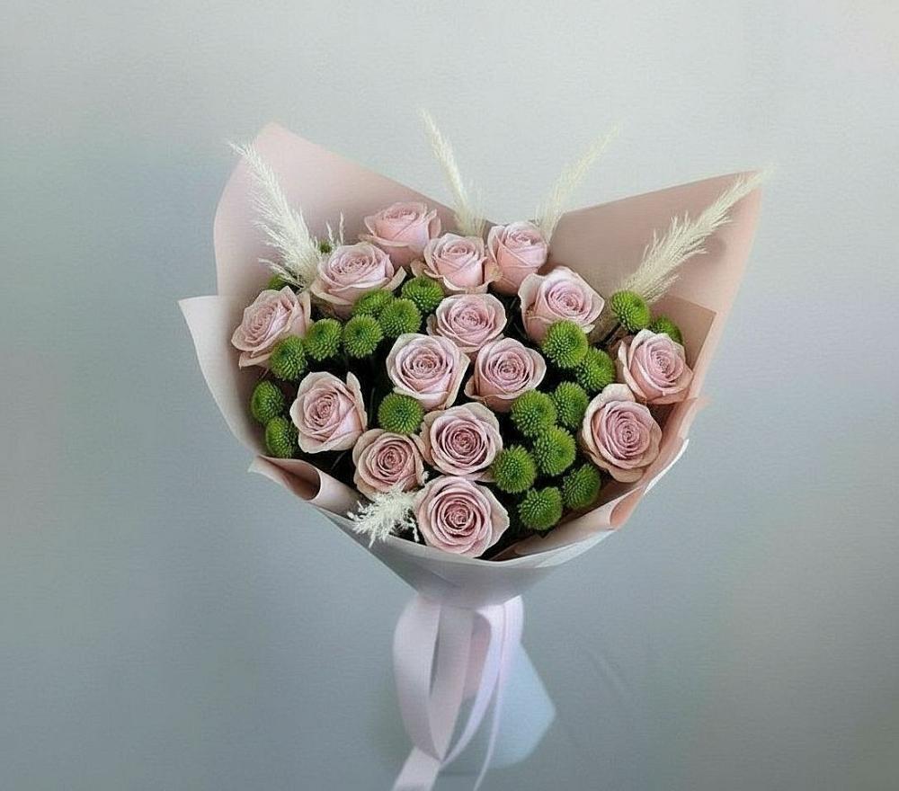 Букет цветов из: Розы и Хризантемы в Кысыл-Сыре