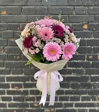 Букет цветов из:  Герберы и Хризантемы в Кысыл-Сыре