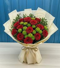 Букет цветов из:  Розы и Хризантемы #REPLACE_PRED# Кысыл-Сыре
