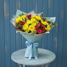 Букет цветов из:  Альстромерии и Хризантемы в Кысыл-Сыре