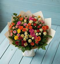 Букет Микс из разноцветных кустовых роз #REPLACE_PRED# Кысыл-Сыре